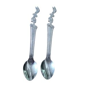 Vintage Nestle Quik‎ Bunny Spoon Stainless 7.5" Imperial Nesquik Quick Set Of 2